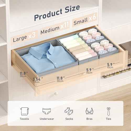 Drawer Organizer Clothes Storage (20 Count)