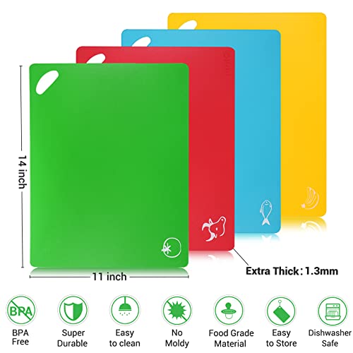 Kitchen Plastic Cutting Board Set (4 Count)