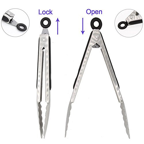 304 Stainless Steel Kitchen Cooking Tongs