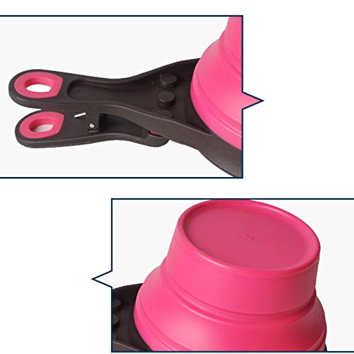 Collapsible Pet Scoop Silicone Measuring Cups Set Sealing Clip