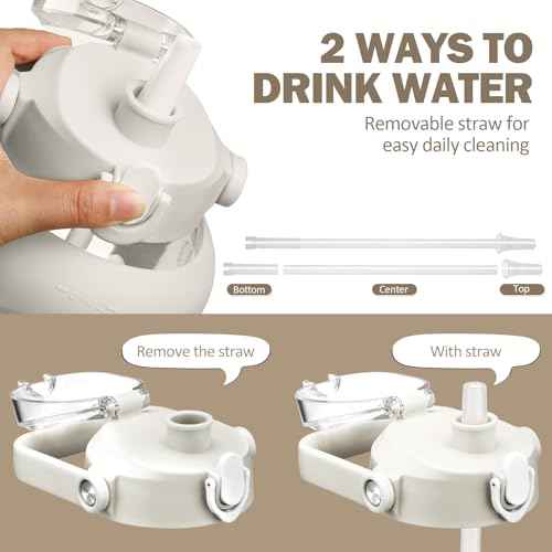 84oz Glass Water Bottle with Straw