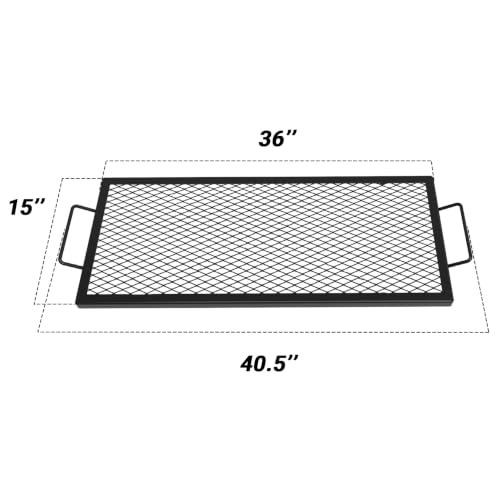 Heavy Duty Rectangular Fire Pit Grill Grate with X