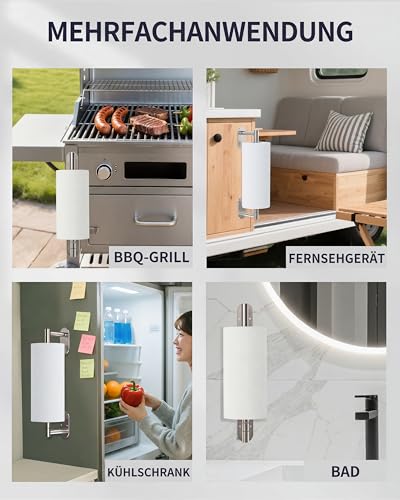 Paper Towel Holder Under Cabinet with Damping Single Hand Operable