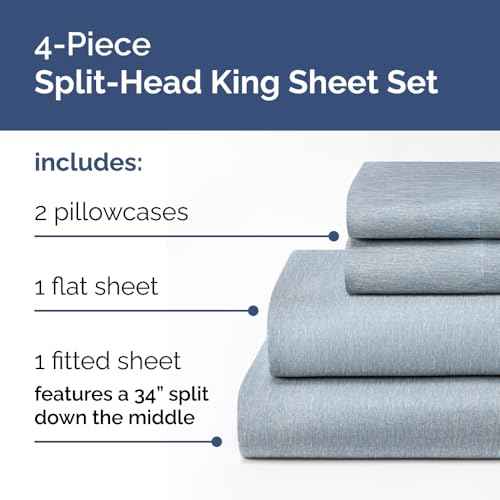 Flex Top Split Head King 4 Piece Sheet Set