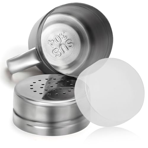 Stainless Steel Salt and Pepper Shakers Set (6 Ounce)