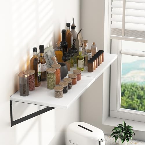 16W x 12D Deep Floating Shelves Set of 2 White
