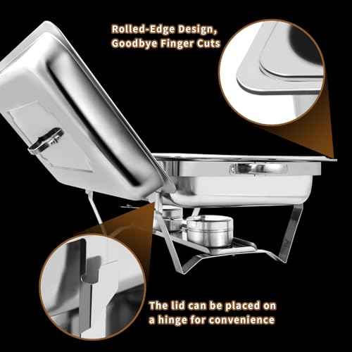 8 Qt 4 Pack Full Size Chafing Dishes Buffet Set (4 Count)