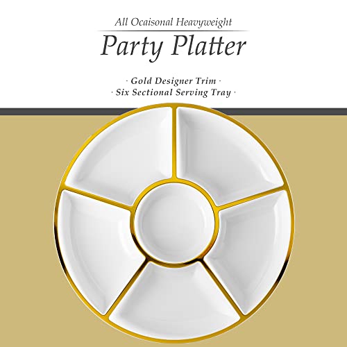 6 Sectional Round Plastic Serving Tray