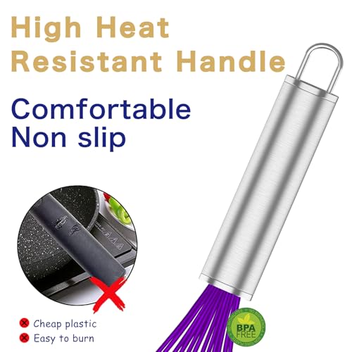 Purple Silicone Whisk Set of 3