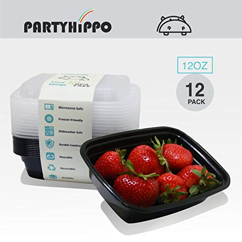Small Meal Prep Containers Single Lids (12 Count)