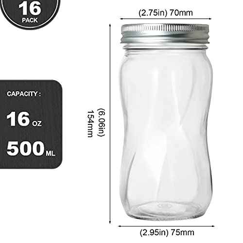 16oz Regular Mouth Mason Jars (256 Count)