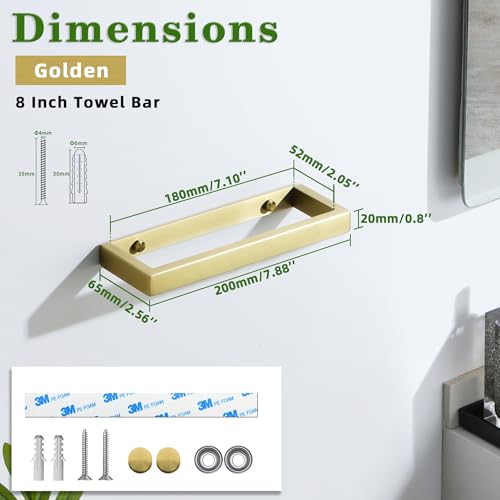 Hand Towel Holder Towel Bar for Bathroom Wall Mounted 8 Inch