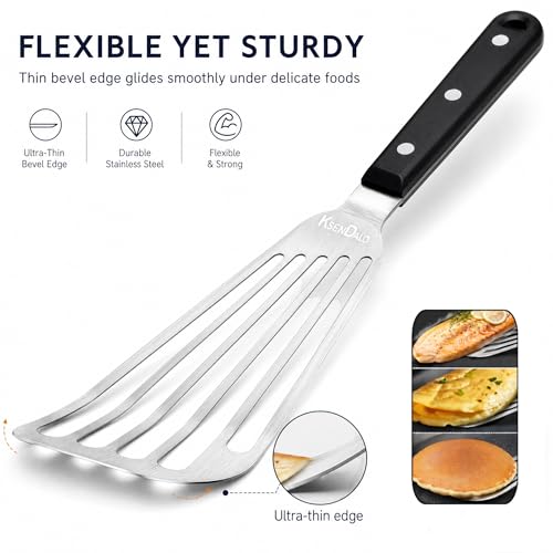 2 Pack Flexible Fish Spatula Stainless Steel for Kitchen