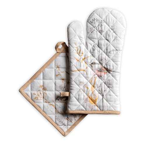 100% Cotton Oven Mitt & Pot Holder Set
