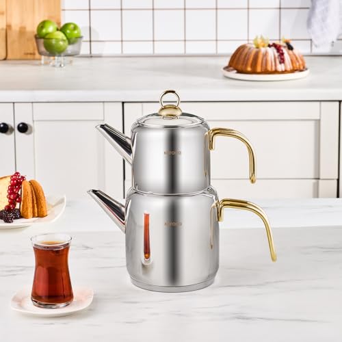New Mira Turkish Tea Set for Stovetop