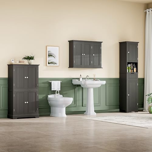 Laundry Cabinet with 3 Doors and Adjustable Shelves