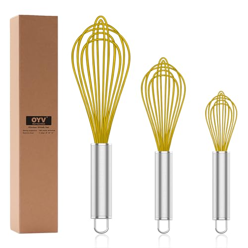 Yellow Silicone Whisk Set of 3 (3 Count)