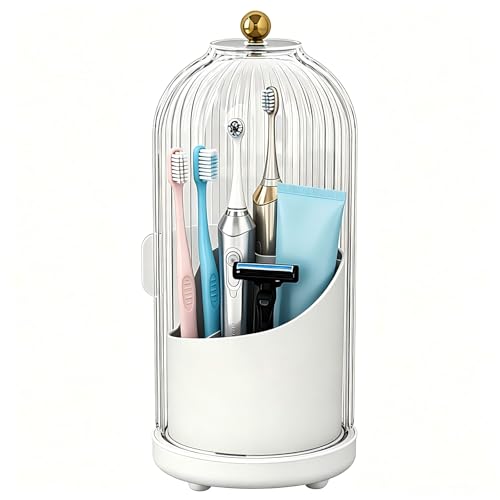 Dustproof Toothbrush Holder Organizer with Drainage