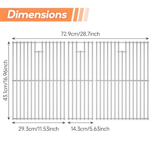 16.96'' x 28.7'' Stainless Steel Cooking Grates for Nexgrill