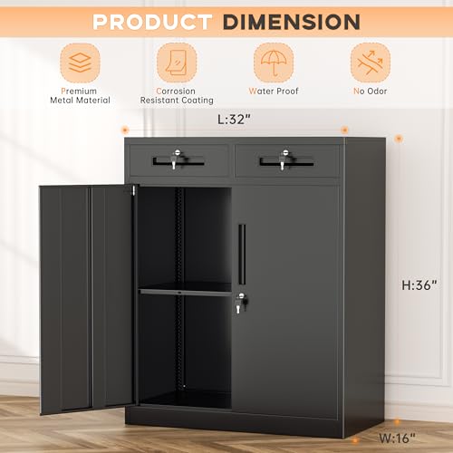 Metal Garage Storage Cabinet with Doors and Shelves