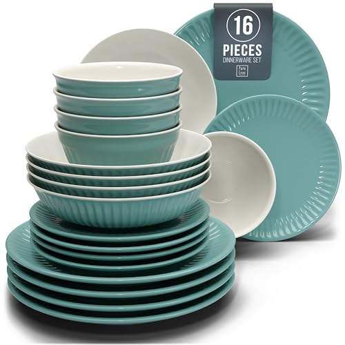 16 Piece Stoneware Dinnerware Set for 4 (16 Count)