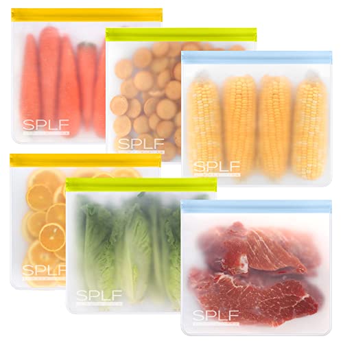 6 Pack Reusable Gallon Freezer Bags Dishwasher Safe (6 Count)