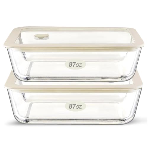 Glass Food Container Set with Glass Lid (2 Count)