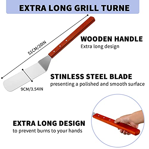 2 Pieces BBQ Extra Long Grill Turner and Grill Spatula