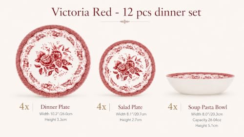 12 Piece Porcelain Dinnerware Set for 4
