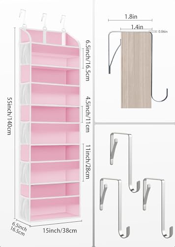 2 Pack Over the Door Storage Organizer with 5 Large Pockets (2 Count)