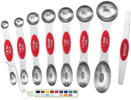 Stainless Steel Magnetic Measuring Spoons Set of 8