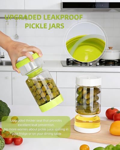 Pickle Jar with Strainer Flip
