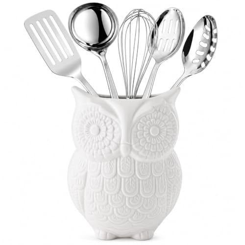 White Owl Utensil Holder