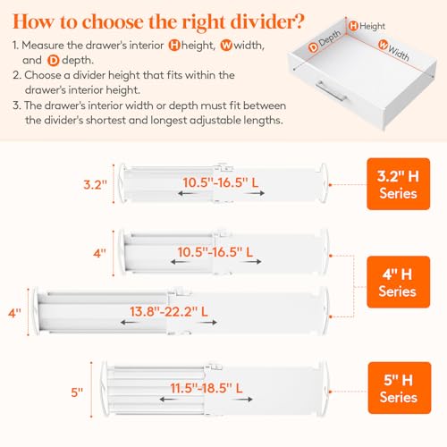 12 Pack 4" High Drawer Dividers (12 Count)