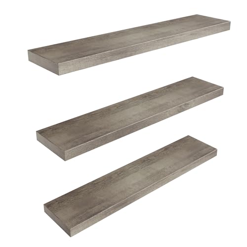 Floating Shelves for Grey Wood Shelf for Bedroom (3 Count)