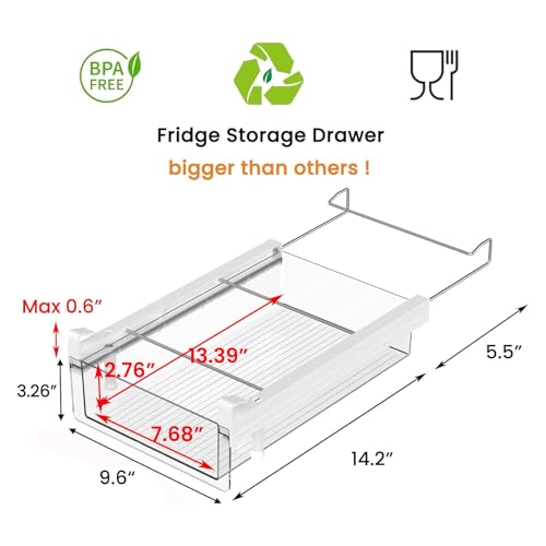 Large Refrigerator Drawer with Removable 28 Grid Egg Tray