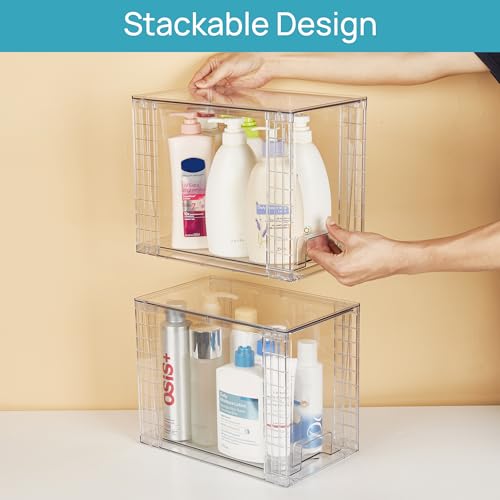 2 Pack Clear Stackable Storage Drawers (2 Count)