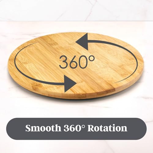14 Inch Bamboo Lazy Susan Turntable for Kitchen & Table Top