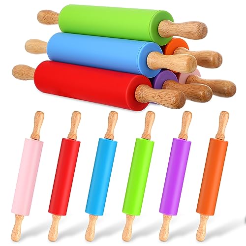 12 Pcs Small Rolling Pin Kids 12 Inch Mini Silicone Rolling Pin (12 Count)