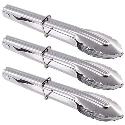 Mini Stainless Steel Serving Tongs Small Tongs Set (3 Count)