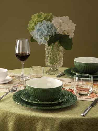 Ceramic Plates and Bowls Sets (24 Count)