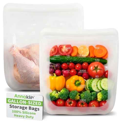 100% Silicone Gallon Storage Bags (2 Count)