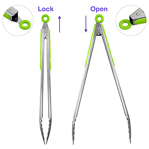 304 Stainless Steel Kitchen Cooking Tongs (2 Count)