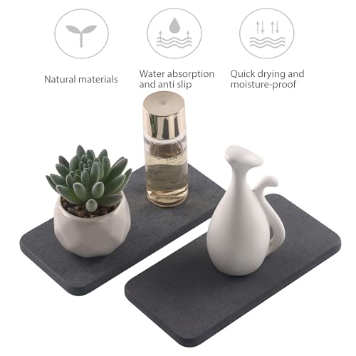 2Pcs Stone Soap Trays Water Absorbing Diatomite Coaster (2 Count)