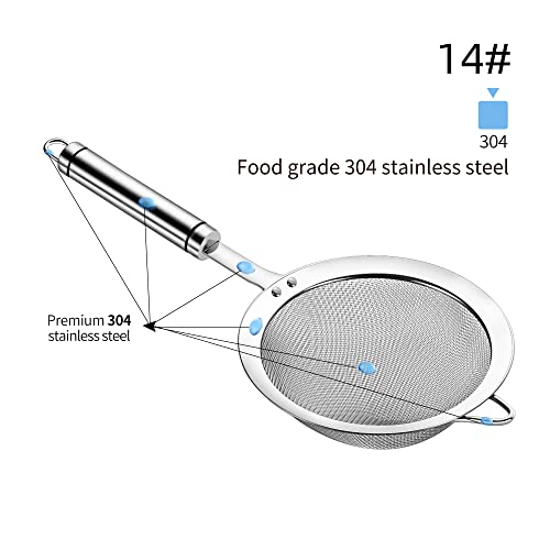 304 Stainless Steel Fine Mesh Strainers for Kitchen