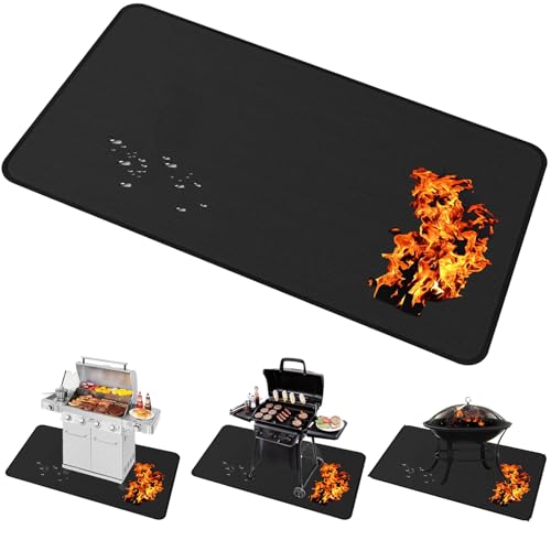 Large 65x40 inch under Grill Mats for Outdoor Grill