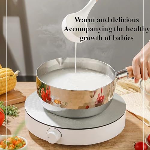 2.2 Quart Silver Stainless Steel Sauce Pot with Inverted Mouth