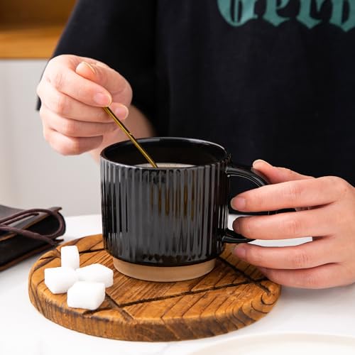 12 OZ Stackable Coffee Mugs Set of 4 (4 Count)