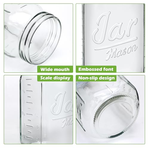 Wide Mouth Mason Jars 32 oz 12 Pack