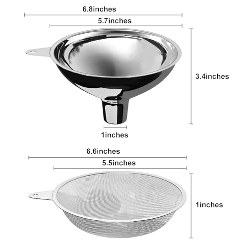 Stainless Steel Large Funnel with Filter